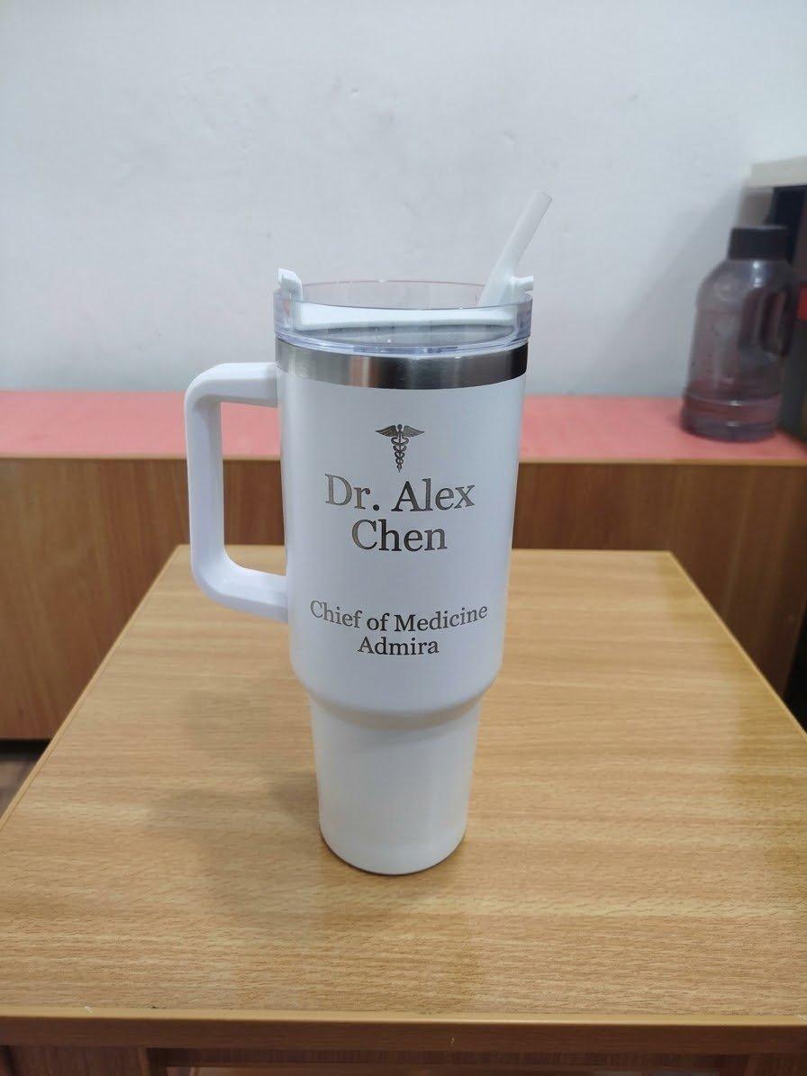 Customized Name Print Stainless Steel Insulated Tumbler with Handle & Straw – 40oz